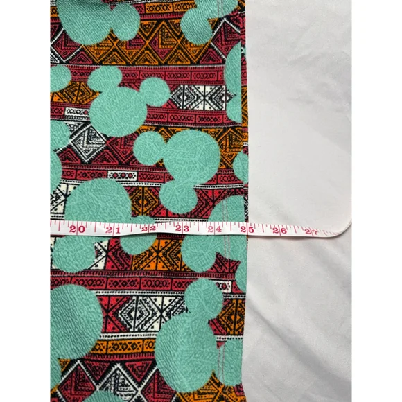 Women's LuLaRoe Disney Red Teal Mickey Tribal Print Pencil Skirt M NWT - Picture 4 of 6